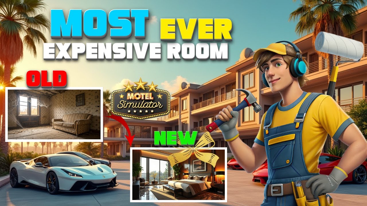 Building a 5 STAR LUXURY ROOM in Motel Simulator 🏨✨