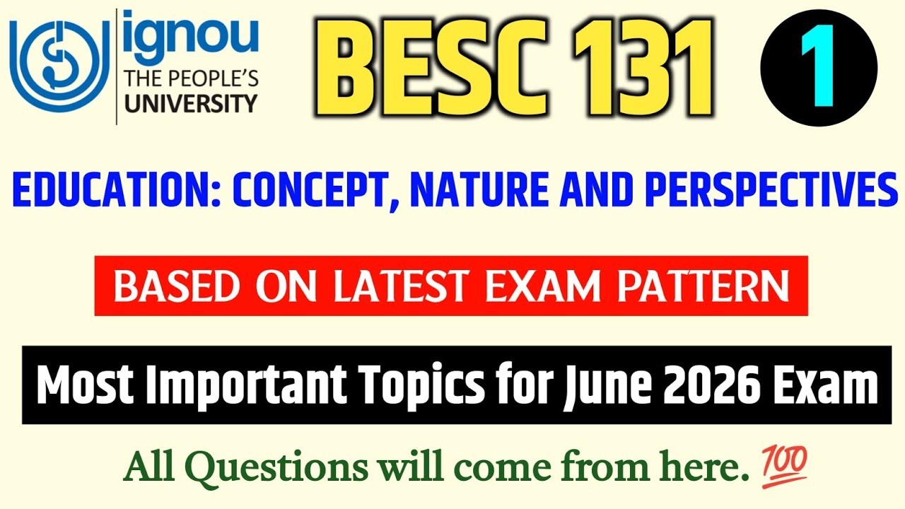 BESC 131 Important Questions June 2026 in English | IGNOU BESC 131 Question Paper 2026