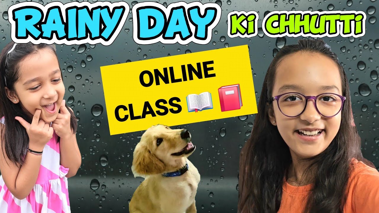 AAYU VANU KI ONLINE CLASS 📖 ☔️⛈️ 🤩 | Rainy Day | Chhutti Chhutti | Family Vlog | Aayu and Vanu