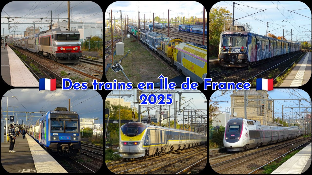 CMR en 67400, BB 15000, TM, Ouigo, Transilien, Eurostar, TGV, Z2N et bien plus en Île de France !