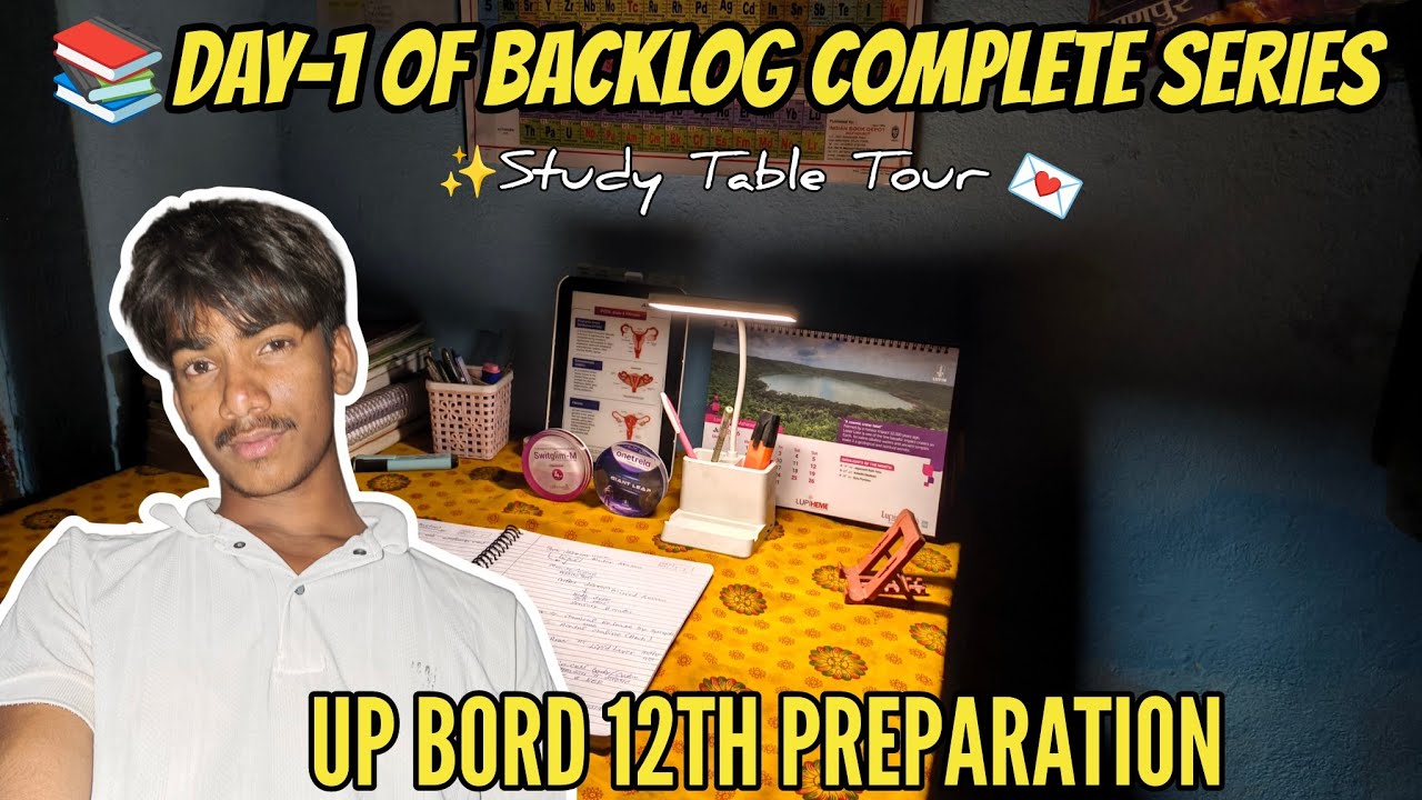 DAY-1 Backlog Complete Series 📚 | 15 Day Backlog Challenge | Up Bord 12 Study Vlog 📚 #studywithme 