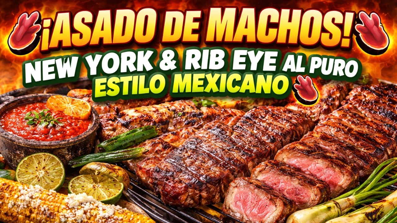 🔥🥩 ¡ASADO DE MACHOS! NEW YORK & RIB EYE AL PURO ESTILO MEXICANO 🥩🔥