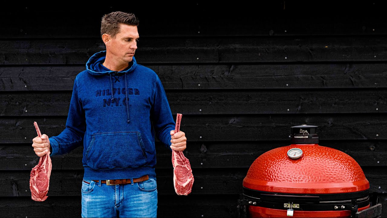 Grilling Tomahawk Steaks on the Kamado Joe Big Joe
