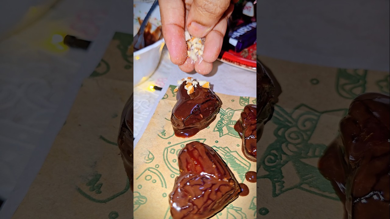heart shape dates chocolate making for iftar😍😍🥰🥰🥰 || #trending #food #iftar #ramadhan2026