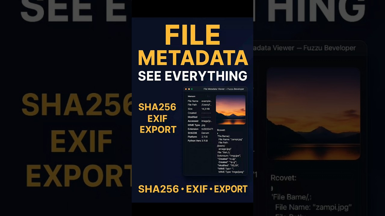 🚀 Fuzzu File Metadata Viewer &mdash; View file details FAST! 🔍 SHA256, EXIF, MIME, JSON & more in seconds!