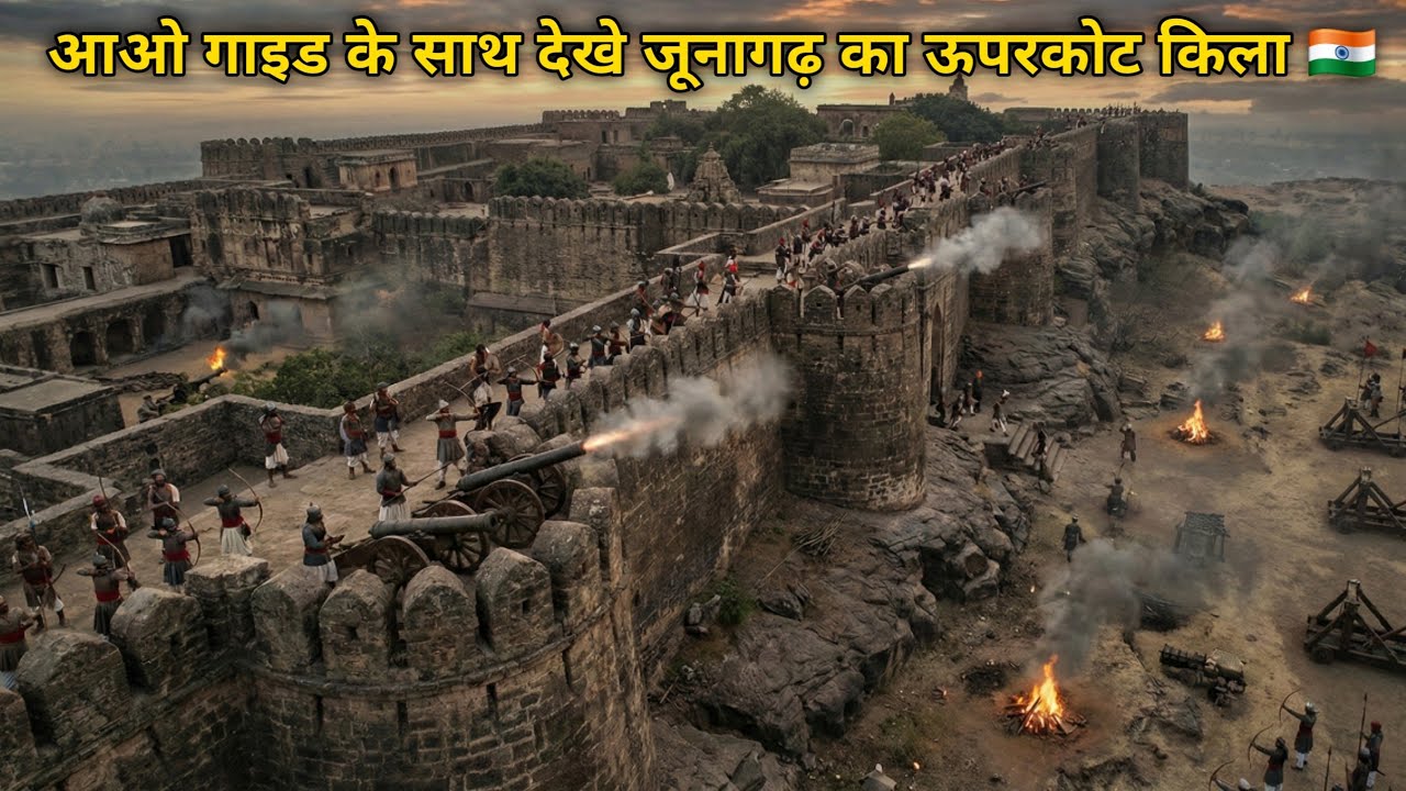 Uparkot Fort Junagadh Detailed Information By Guide In Hindi || ऊपरकोट किला जूनागढ़ गुजरात 