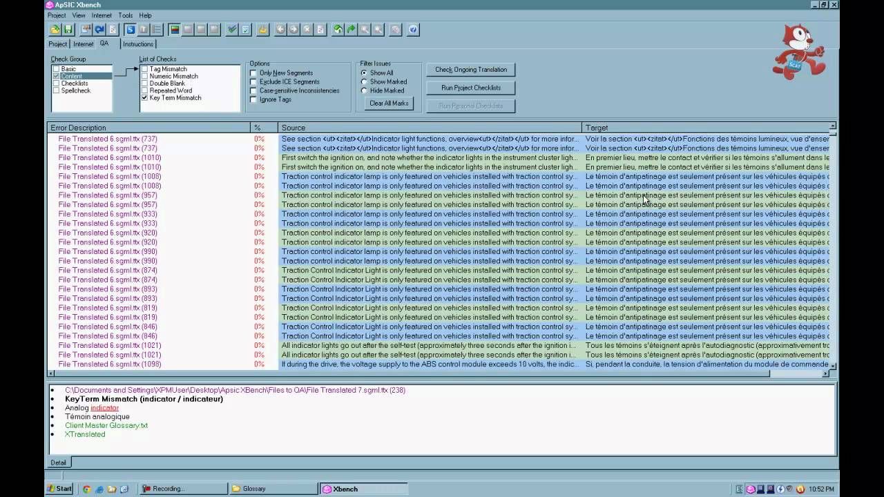 XBench -- Terminology Check Part I