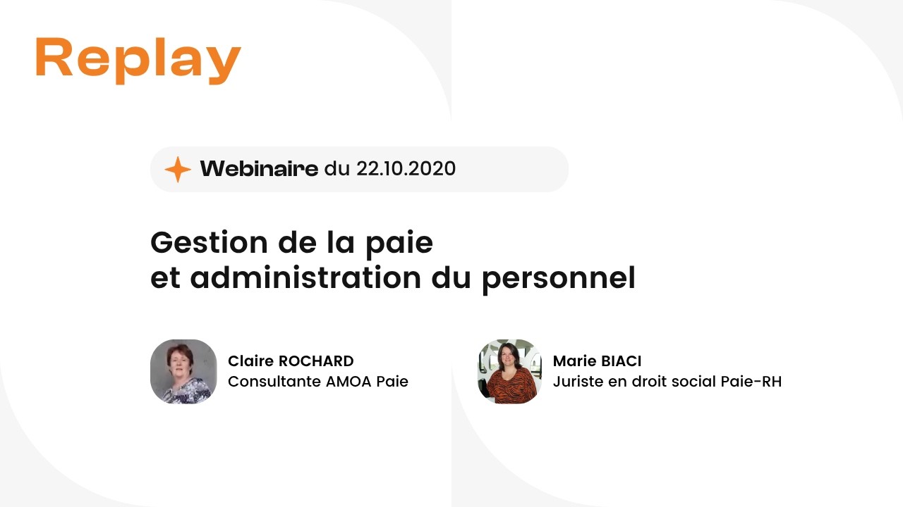 WEBINAIRE - Gestion de la paie et administration du personnel