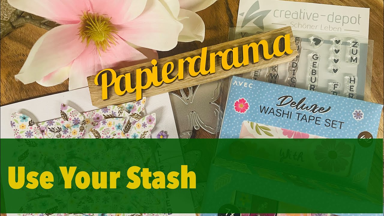 Karte basteln | Washi Tape von Action | DIY | TEDi neue Stempel | Papierdrama 😍🌷[watch me craft]
