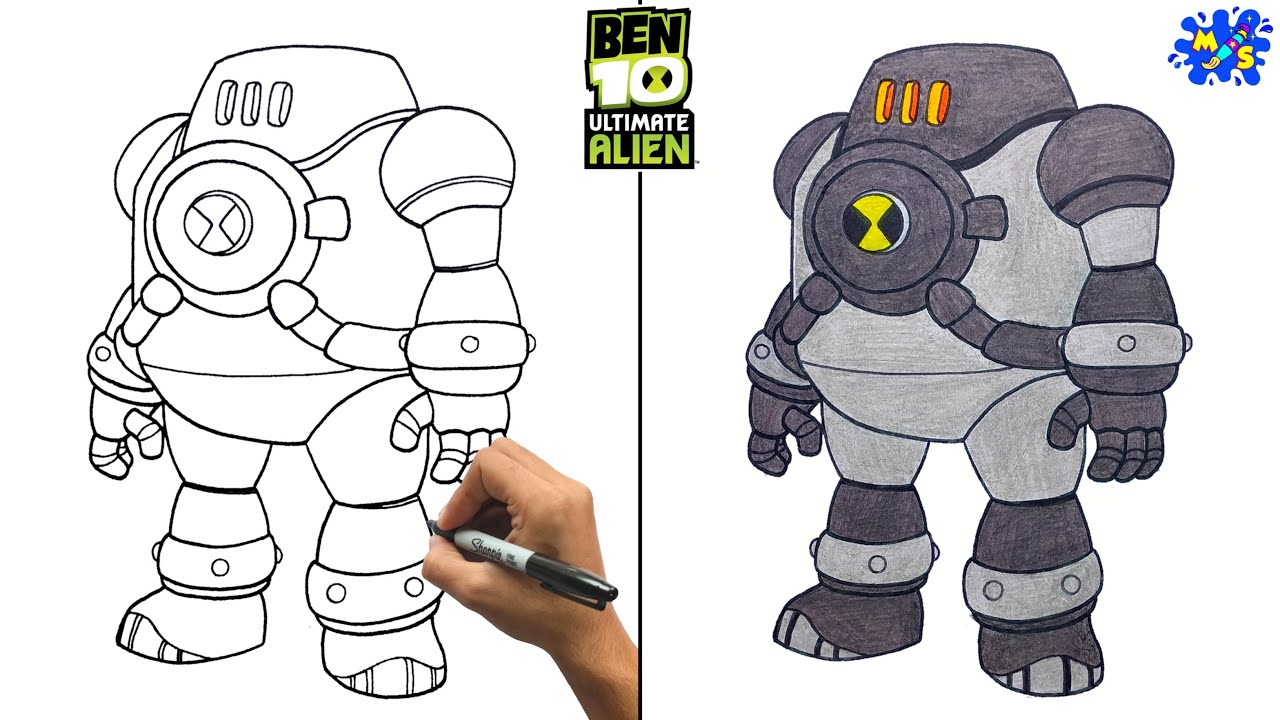 Ben 10 Drawing || How to Draw NRG from Ben 10 Ultimate Alien