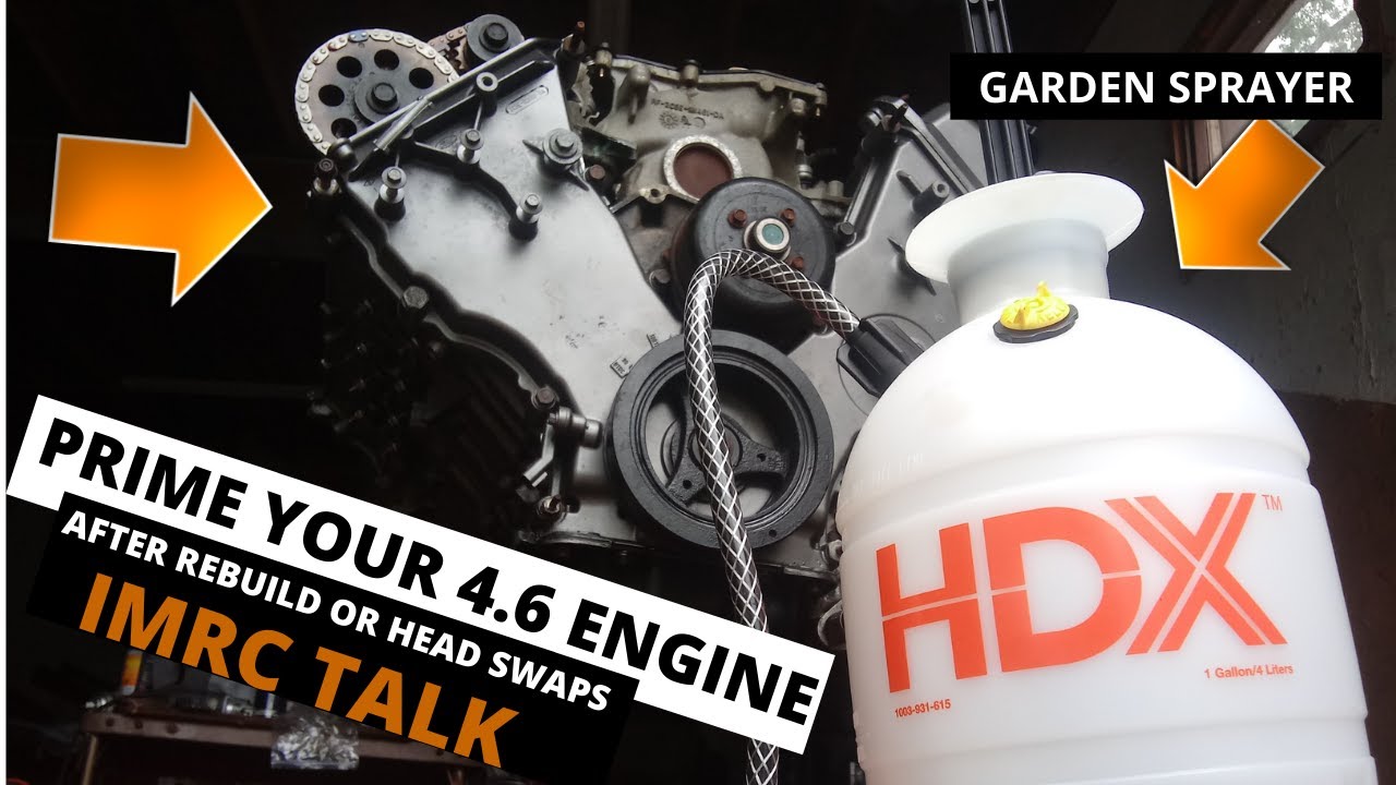 Mercury Grand Marquis Build ( 4.6 dohc SWAP  ) How To Prime a Modular Engine with a GARDEN SPRAYER