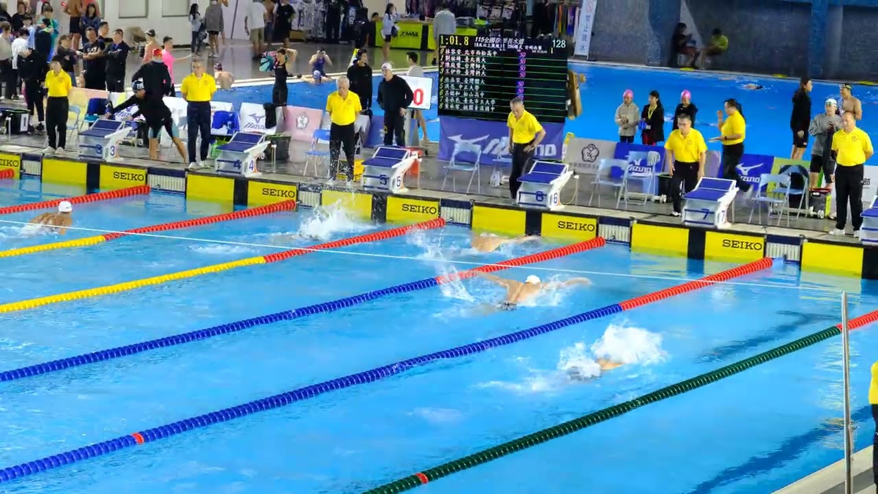 127女與128第1組男_18及以上歲級200公尺蝶式_115年全國春季游泳錦標賽