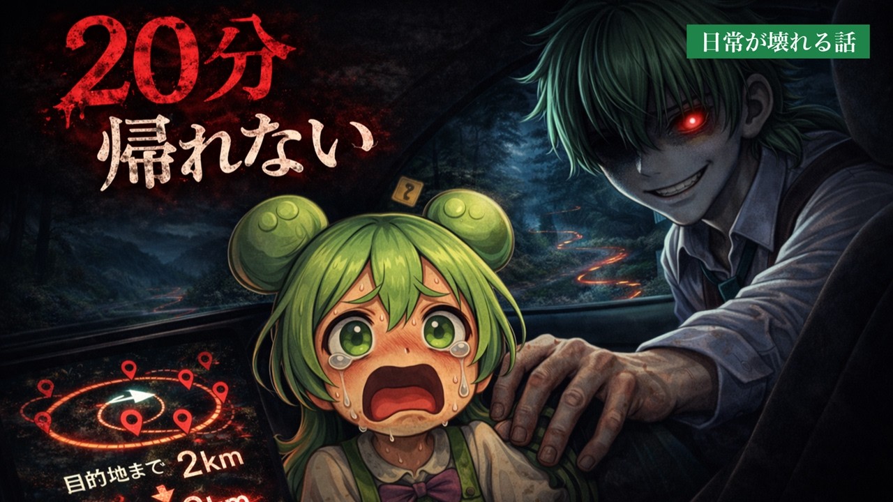 目的地まで2キロのまま、1時間が過ぎた