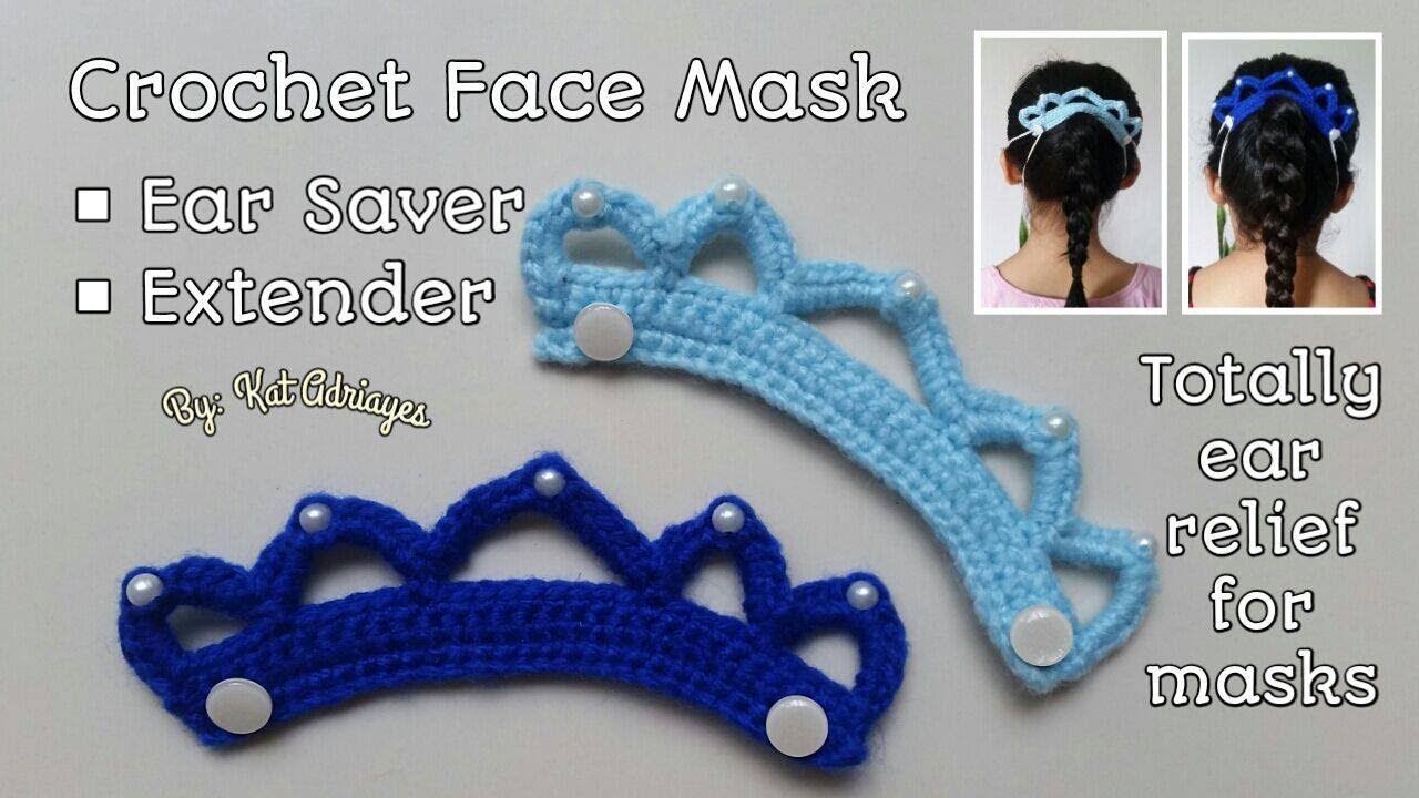 Crochet Face mask:  Ear Saver | Extender (Crown with Beads)