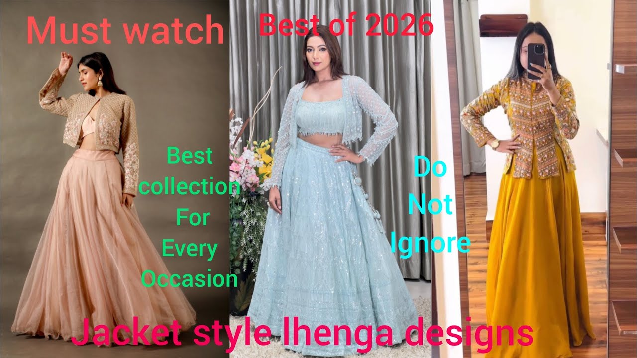 Latest  best party wear  jacket style lhenge /skirt top designs for functions #style #fashion  