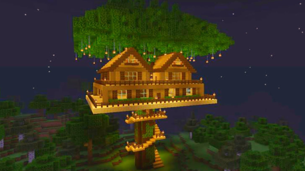 TUTORIAL COMO FAZER LINDA CASA NA ÁRVORE NO MINECRAFT 🏠⛏
