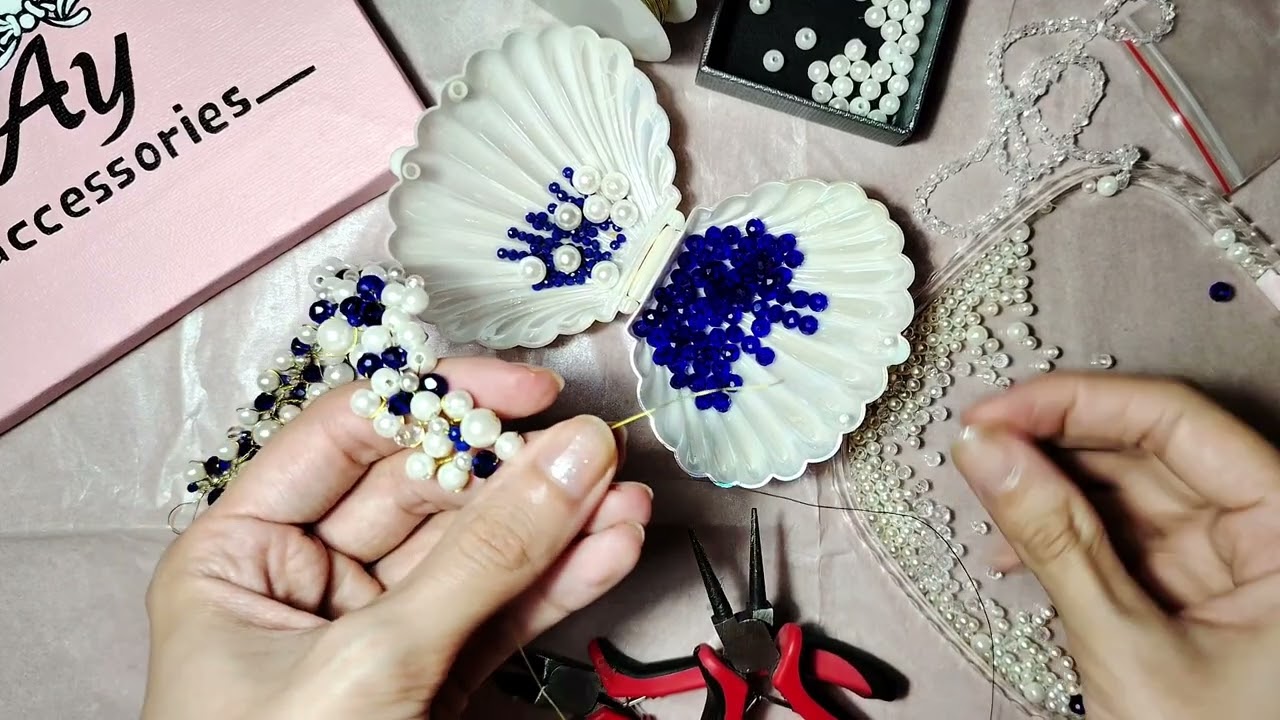 Saç aksesuarı hazırlanması / Hair accessories / Pearl accessories #handmade #diy #azerbaijan #beads 
