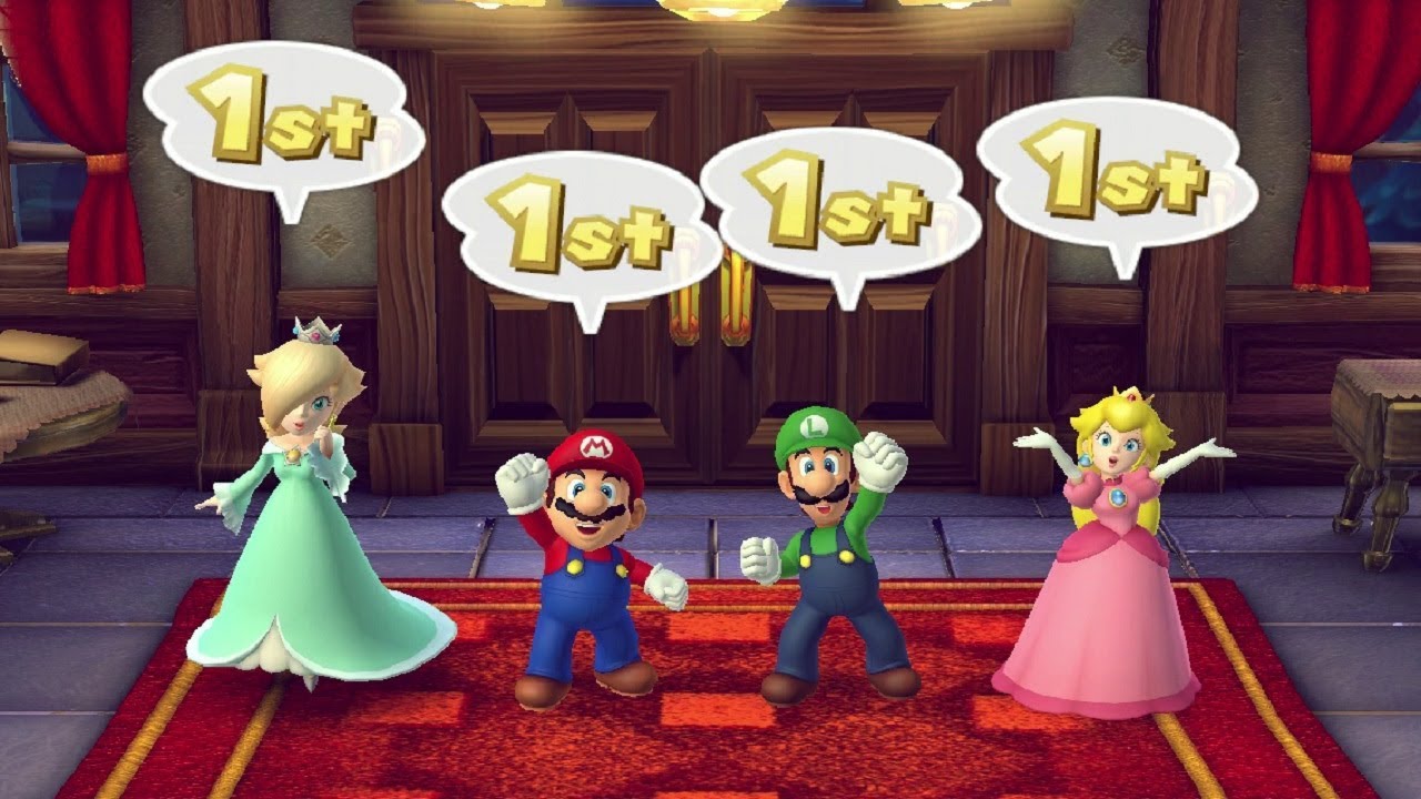 Mario Party 10 MiniGames - Mario Vs Luigi Vs Peach Vs Rosalina (Master CPU)
