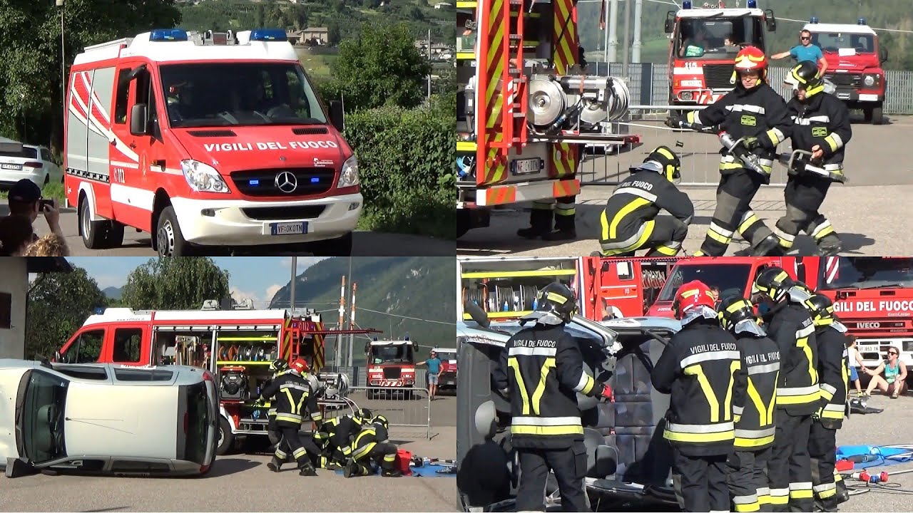 [SIMULAZIONE/PNEUMATICA] Arrivo Polisoccorso VVF Malè in sirena su auto ribaltata