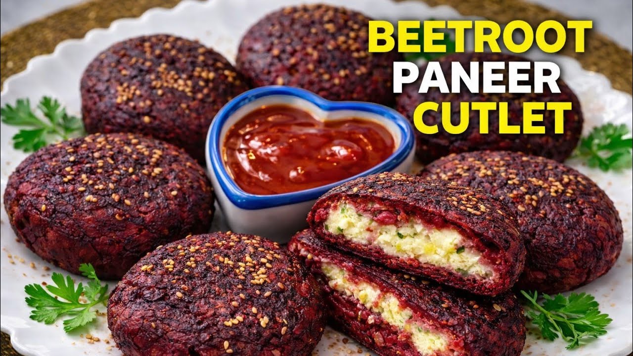 Low Oil Beetroot Paneer Cutlet | Healthy & Tasty Snack Recipe