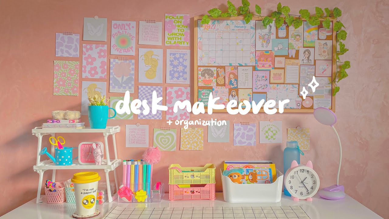 غيرت ديكور المكتب بأفكار رائعة | جولة بمكتبي aesthetic desk makeover