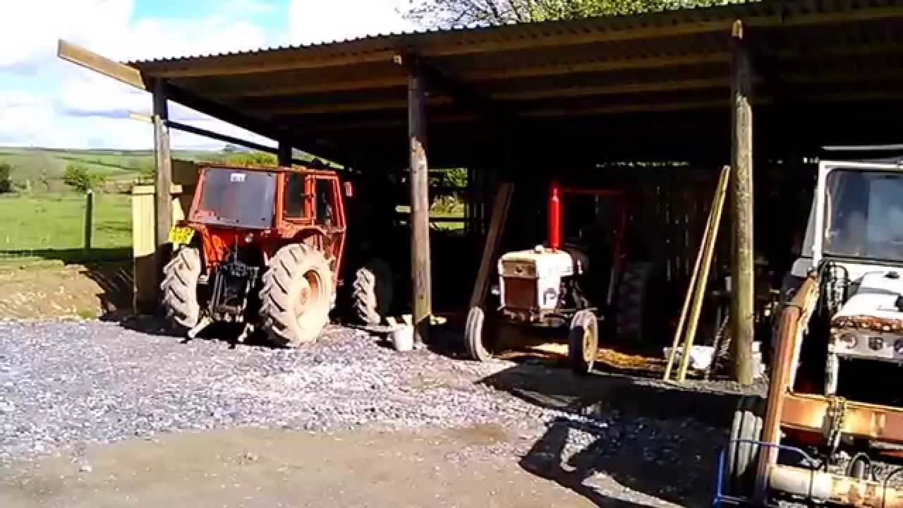 Same Condor 55 4WD & Grab Fork Moving Wood Into Log Shed 13 5 2014