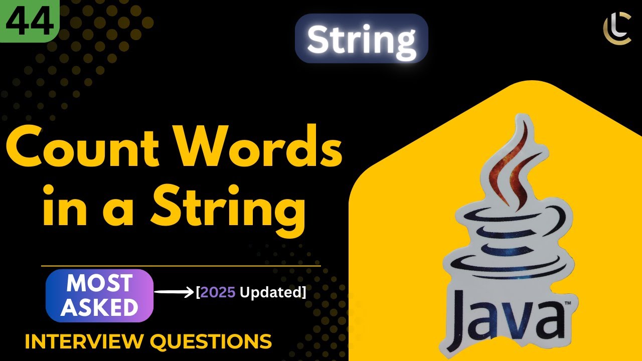 Count Words in a String in Java | String Manipulation & Handling program | Coding Interview Question