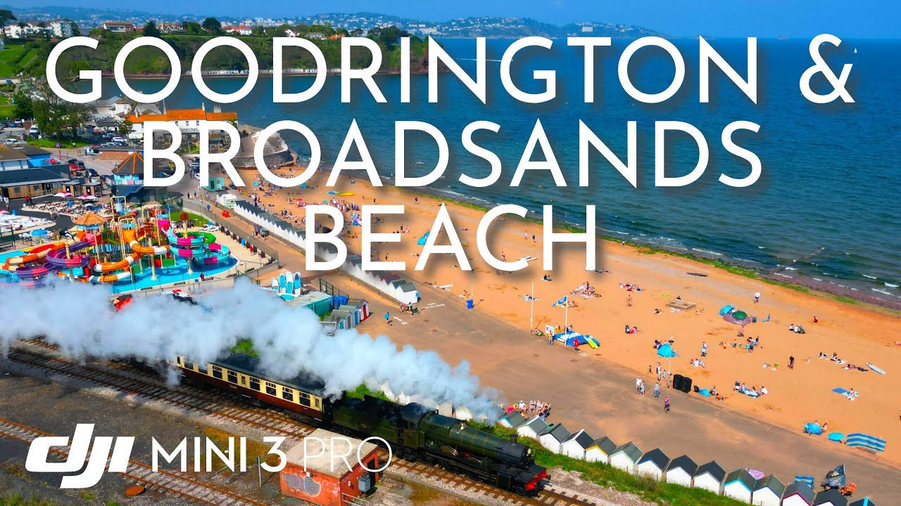 Goodrington & Broadsands Beach Drone 4K | Paignton Devon | Steam Railway Train | English Riviera