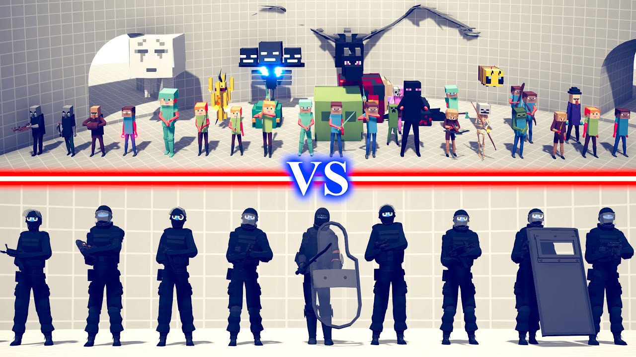 MINECRAFT TEAM vs SWAT TEAM - Totally Accurate Battle Simulator TABS