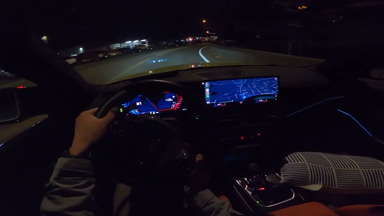 Evening POV drive in a 2023 BMW G80 M3C