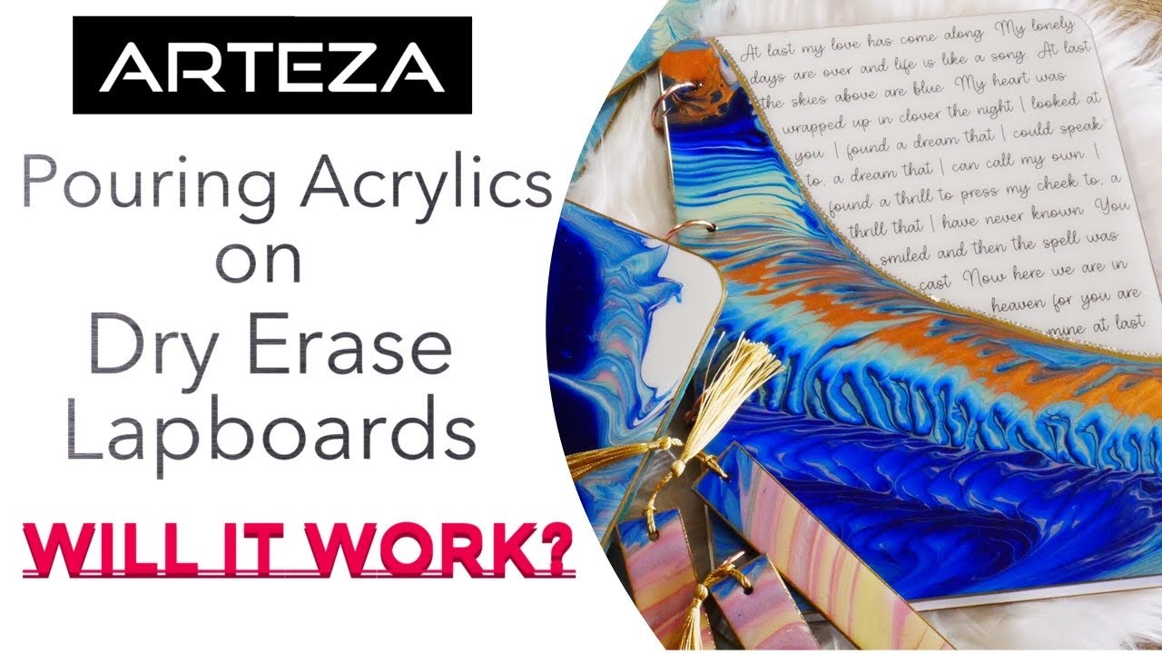 Arteza Pouring Acrylics with Dry Erase Lapboards - Will it Work?