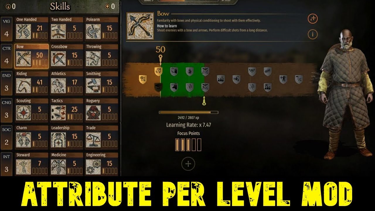 Attribute Per Level Mod | Mount & Blade 2: Bannerlord