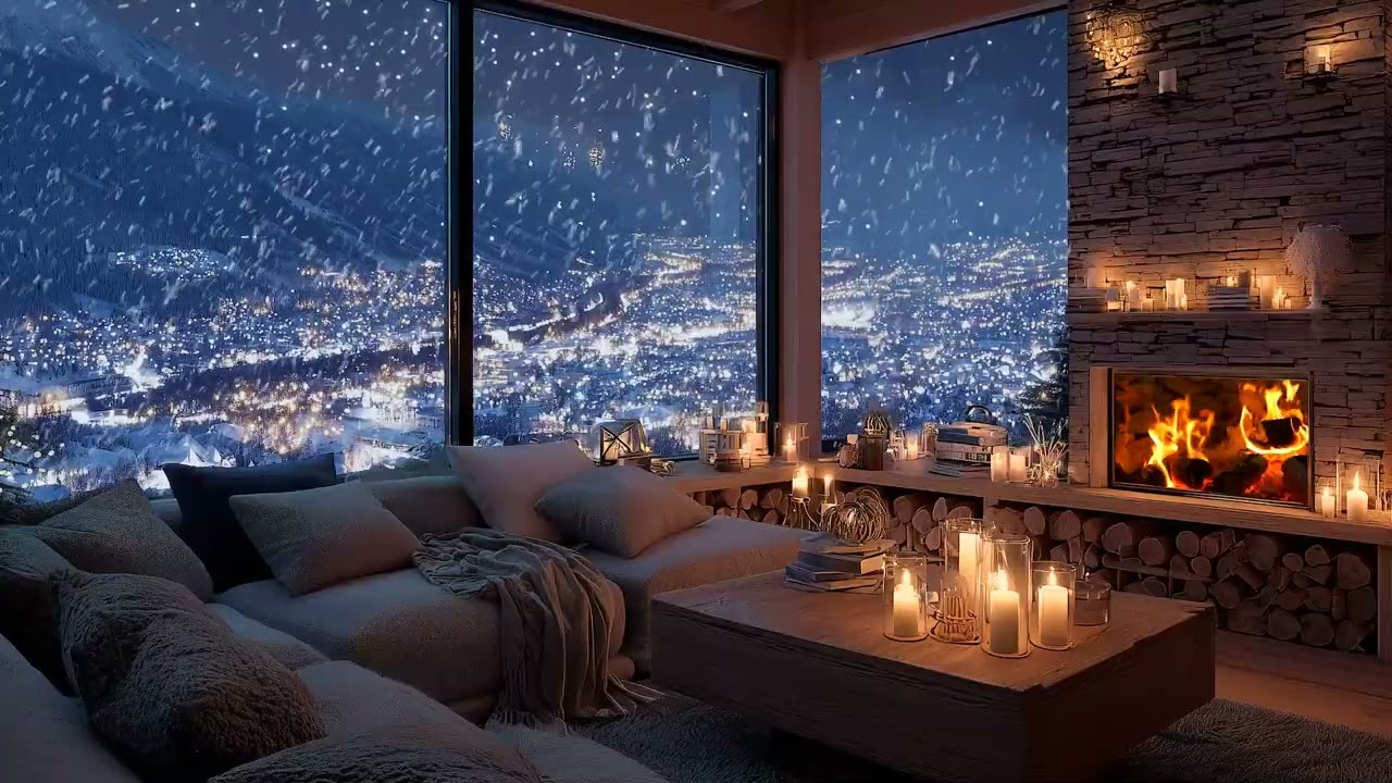 Relaxing Fireplace Piano Music | Soft Winter Piano for Deep Sleep & Peace