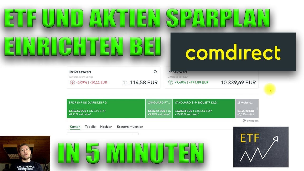 In 5 Minuten einen ETF Sparplan oder Aktiensparplan bei der Comdirect einrichten