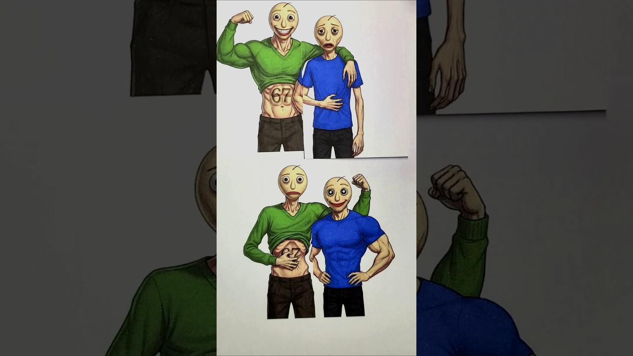 Baldi Basics и превращение слабого ученика в сильного из бумаги #shortsfeed #поделкиизбумаги