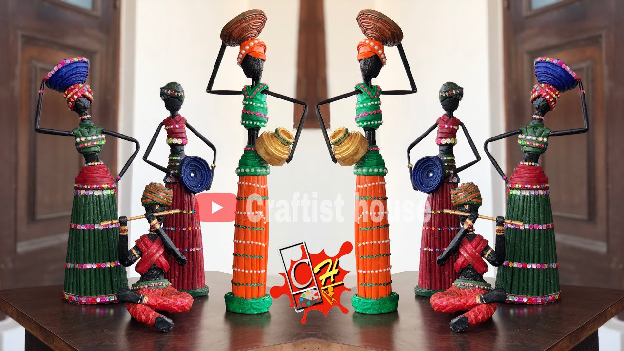 Newspaper dolls Ideas | DIY African Doll | Newspaper Craft | Home Decor ideas | Doll making ideas