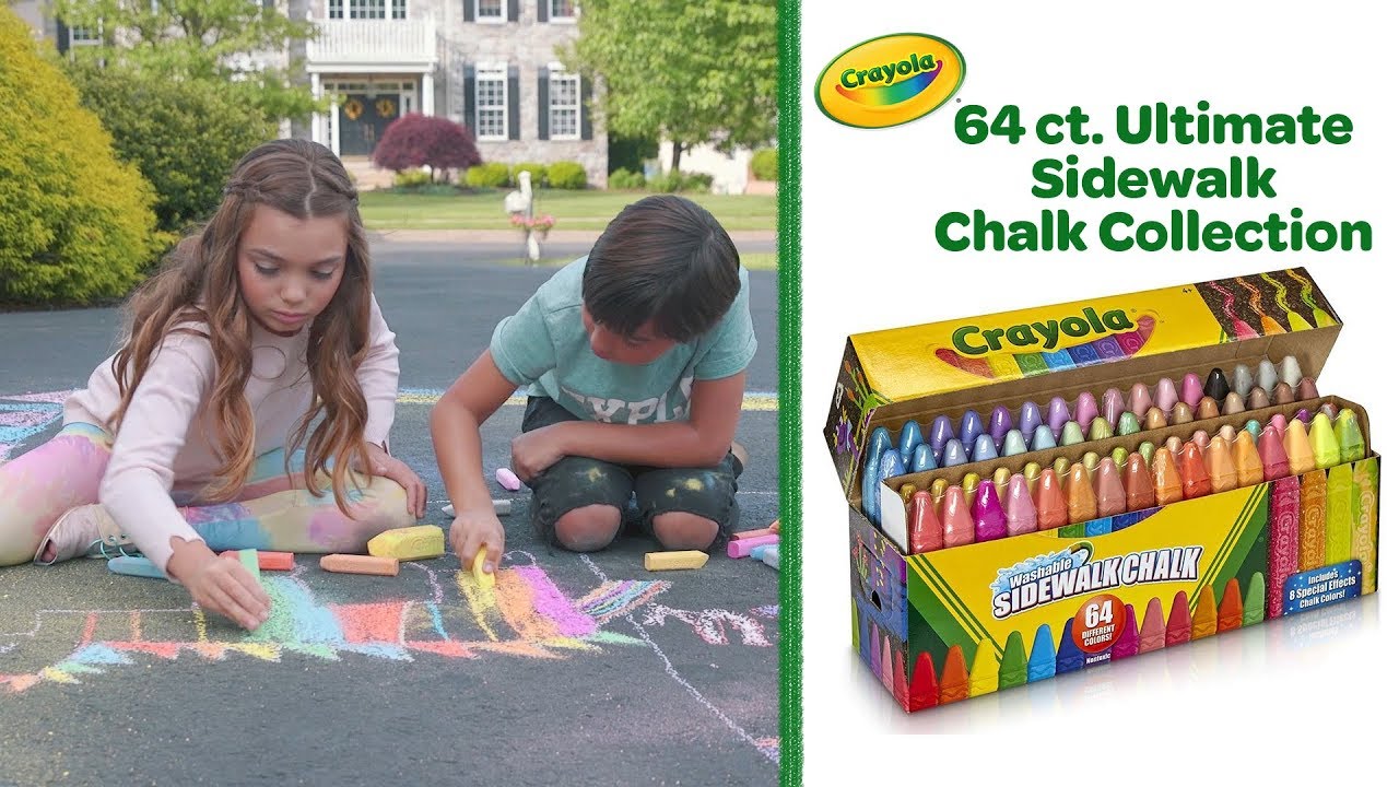 Crayola 64 ct Ultimate Sidewalk Chalk Collection || Crayola Product Demo