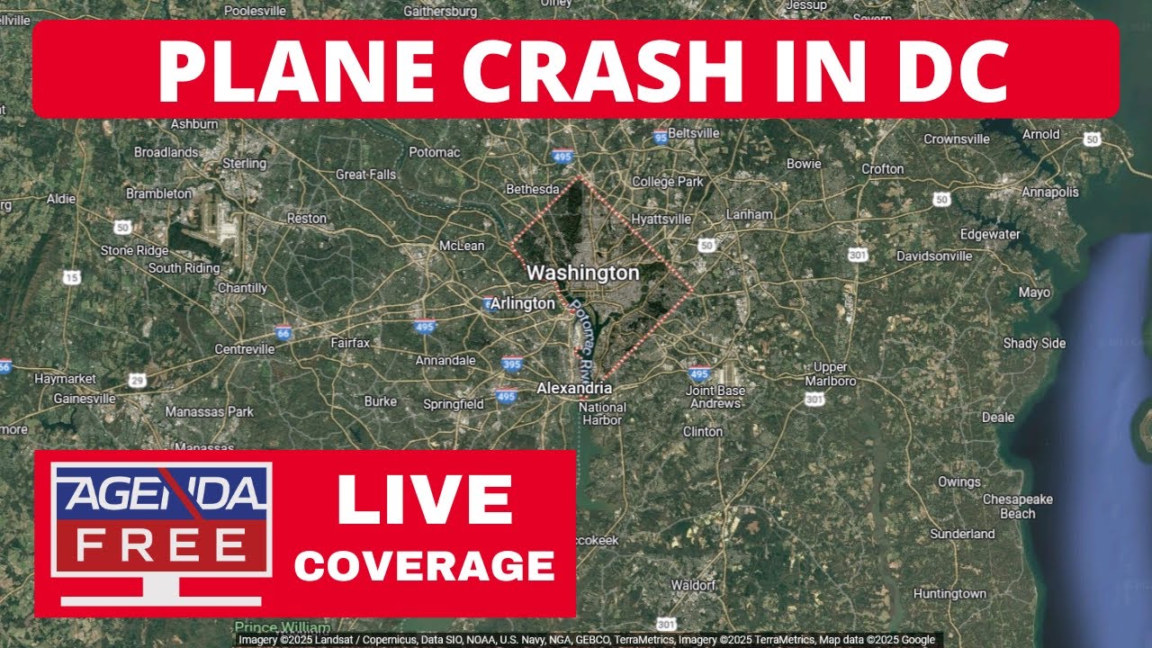 Plane Crash in DC after Collision with Helicopter - LIVE Breaking News Coverage (Potomac River)