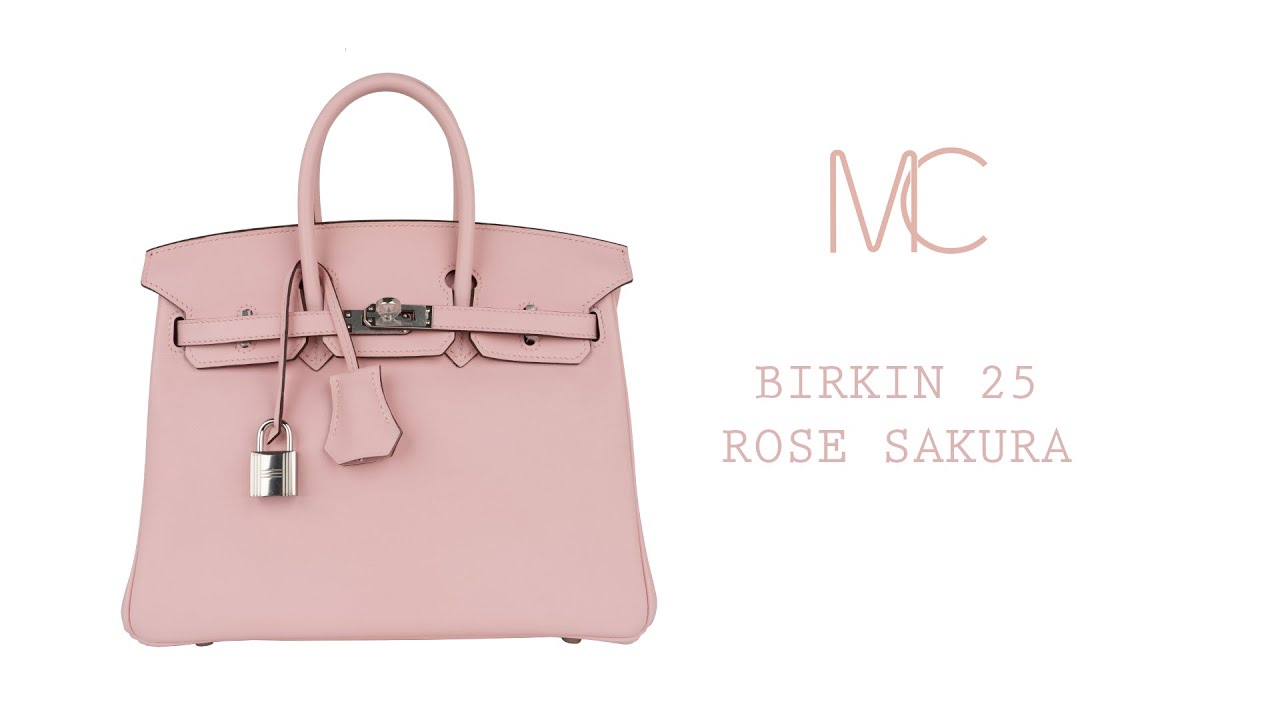 Hermes Birkin 25 Bag Rose Sakura Swift Palladium Hardware Rare • MIGHTYCHIC •