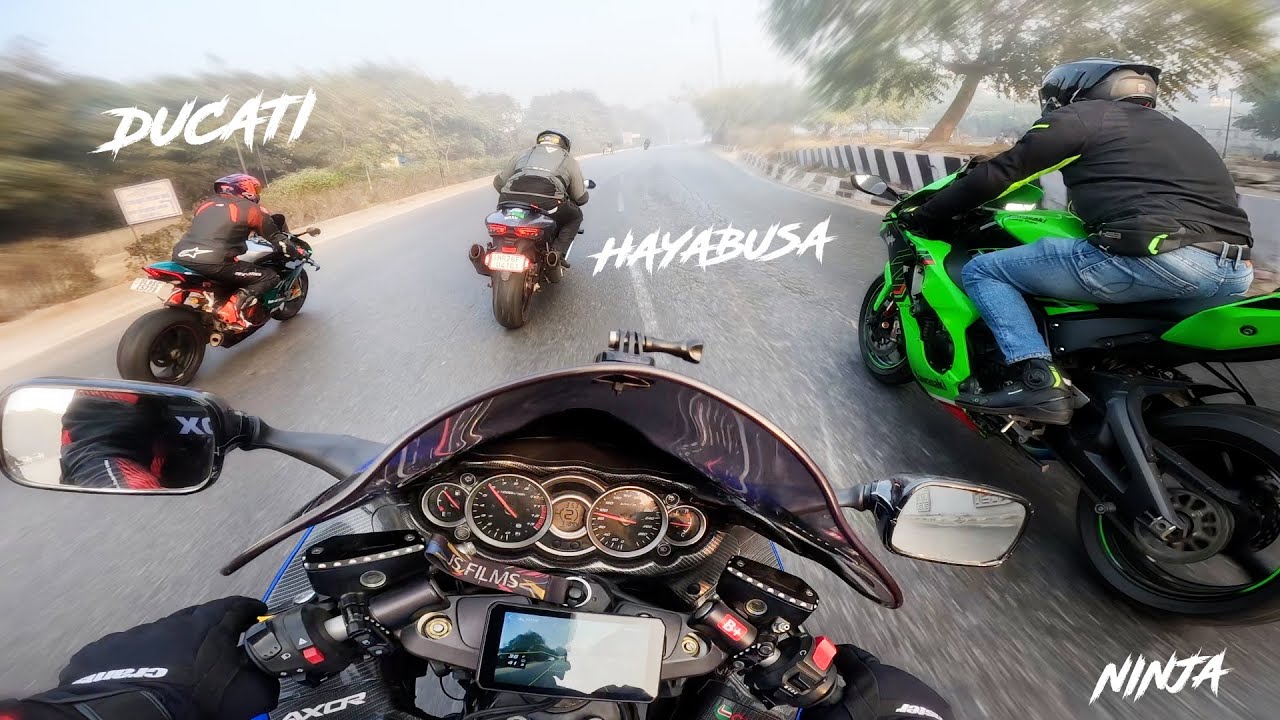 Dhoom wali Bikes ki lagg gayi RACE 🚀 Hayabusa always Wins!!