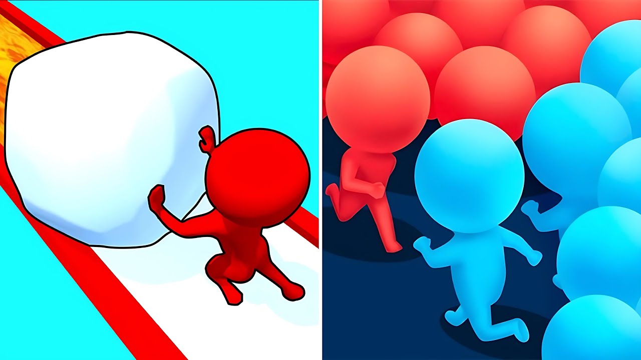 Snow Race 3D Vs Count Master 3D🟣🟢🔴Max Levels Walkthrough Android IOS Gameplay NE11