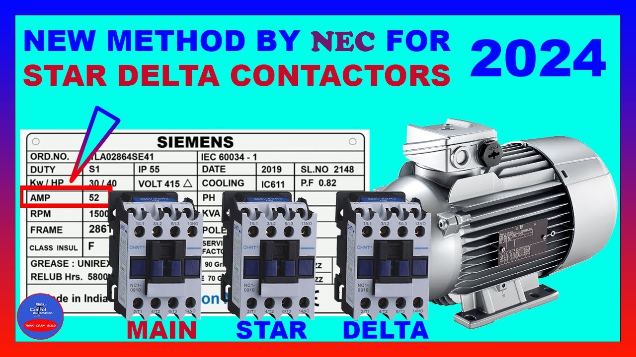 Contactor sizing for star delta (Contactor selection formula)
