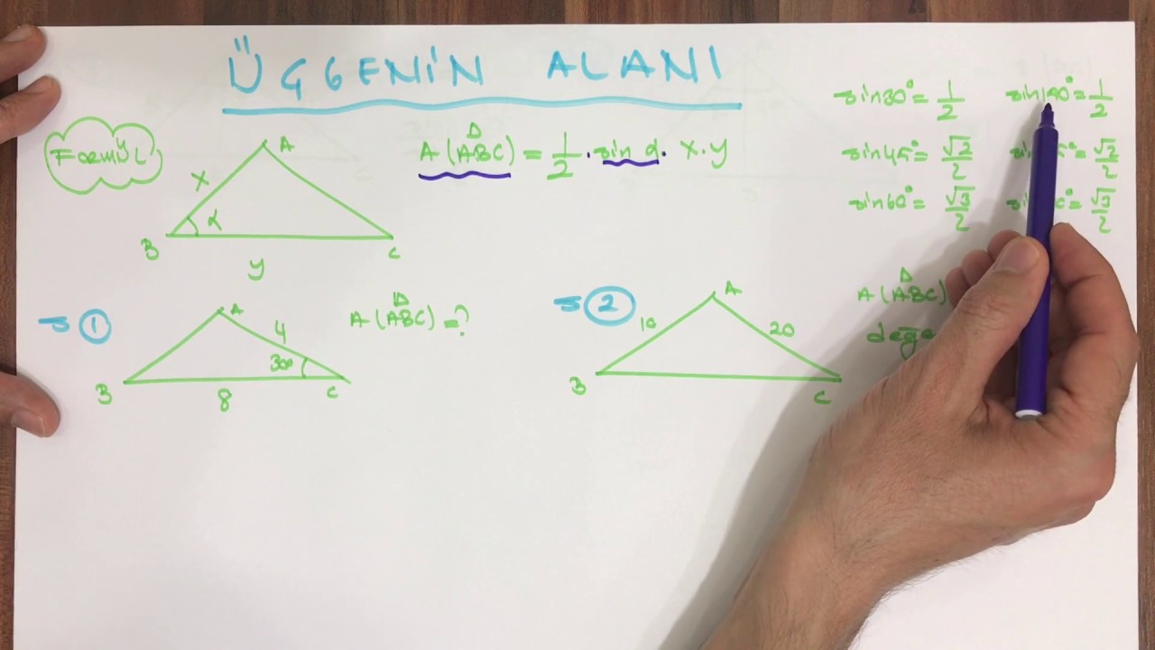 TRİGONOMETRİ - 11 (SİNÜS YARDIMIYLA ÜÇGENİN ALANI)