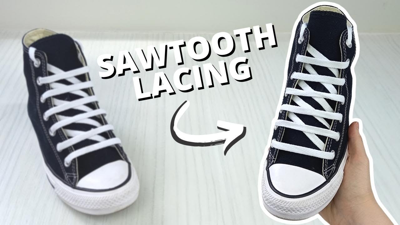SAWTOOTH LACING TUTORIAL (EASY Shoelace Style)