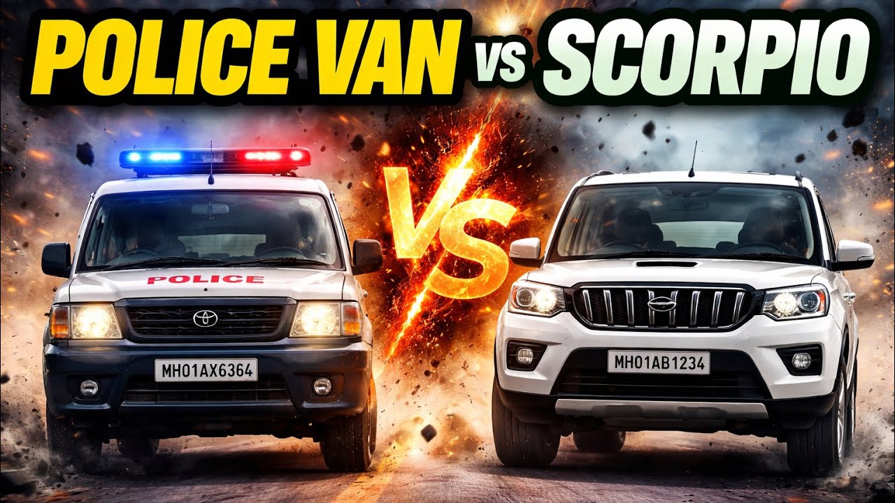 POLICE VAN VS MAHINDRA SCORPIO 