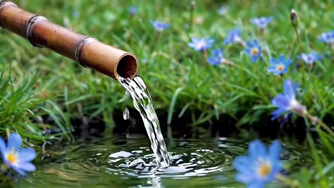 Bamboo Water Sound for Deep Sleep | 3 Hours Nature ASMR for Insomnia