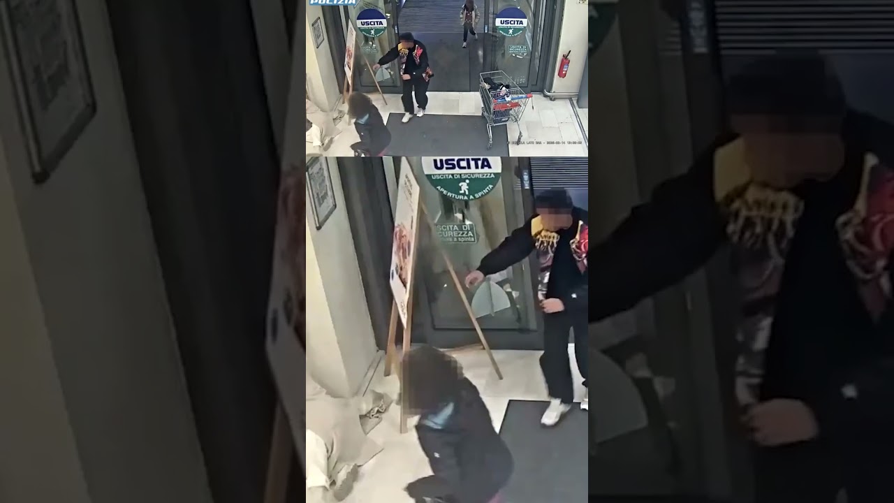 Frantic moment man attempts kidnapping at Italian market #shorts