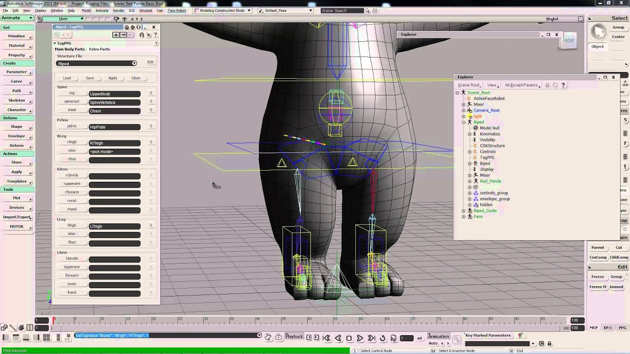 Softimage Animation Rigging Motor Tag Rig