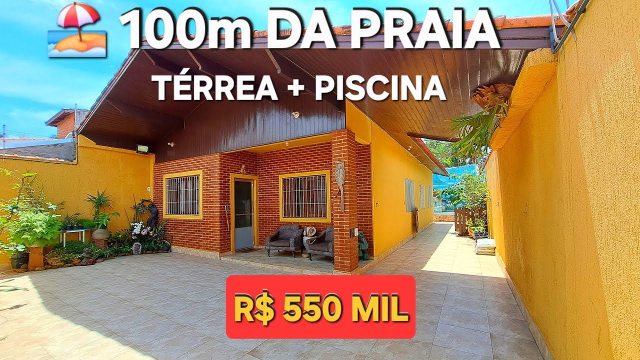 Casa Térrea no Suarão a Poucos Metros da Praia | Piscina + Área Gourmet | R$ 550 Mil Ch216
