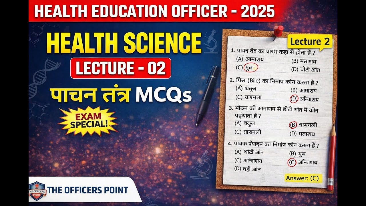 HEO 2025 Digestive System MCQs | पाचन तंत्र | Lecture-02 | Most Expected Questions #uppsc2026